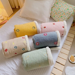 Cartoon ins Teddy velvet double layer blanket embroidered lamb cashmere blanket office nap air-condi