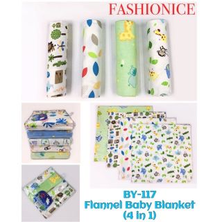 🔥COD🔥BY-117 (4 PCS) FLANNEL BABY BLANKET COTTON