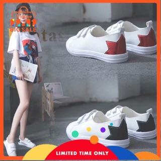 Women PU leather slip on sneakers rubber white shoes