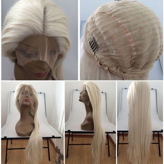 26Inch Lace Front Wig Fashion Long Straight Wigs Blonde Color