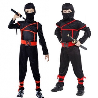 【Ready Stock】Stealth Ninja Child Kids Boys Fancy Dress Up Party Halloween Cosplay Costume Hot