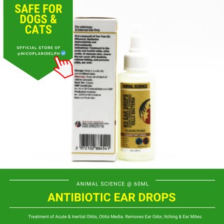 Animal Science K9 Ear Drops for Odor, Itch and Ear mites of Dogs and Cats (60ml) [PRICE SLASHED] (3)