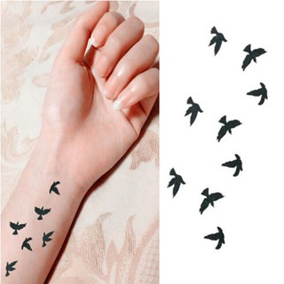 Geese Waterproof Feathers Pattern Fake Tattoo Stickers Decal[chendong]