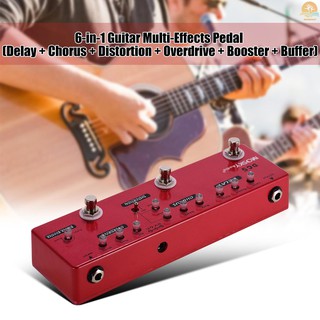 Ready Stock MOSKY DC5 6-in-1 Guitar Multi-Effects Pedal Delay + Chorus + Distortion + Overdrive + Bo