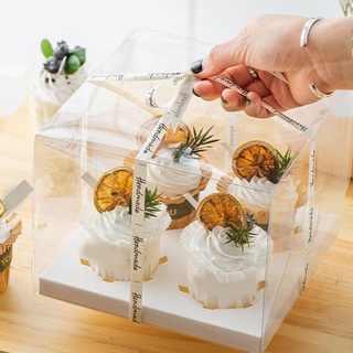 Transparent Cake Box Hollow Cube Baking Packaging Box Plastic cake Box Imitate Crystal Box Bag Gift (5)