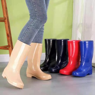 women boots✧☏Glossy Rain Boots for women