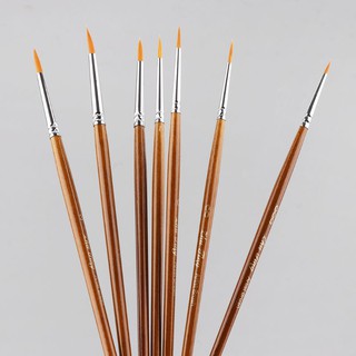 7pcs Professional Detail Paint Brush Fine Pointed Tip Miniature Brushes Acrylic