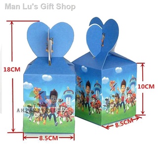 ●6Pcs/Lot Cartoon Party Paper Gift Box Candy Cookies Bags Kids Birthday Party Decorations Candy Box
