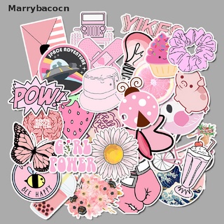 Marrybacocn 50Pcs Cartoon Pink Girls Stickers DIY Suitcase Laptop Guitar Bicycle Car Decals PH