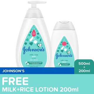 ♙ஐ✑Johnson's Milk+Rice Bath 500ml + FREE Lotion 200ml