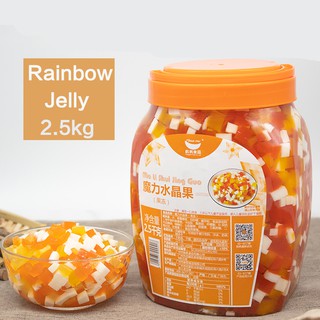 2.5kg Fruit Rainbow Jelly Nata De Coco Jam coconut jelly for milk tea