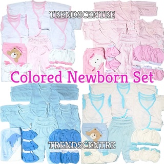 Lucky CJ/Baby Co. White & Pink/Blue Colored Newborn Clothes Infant Wear Basic Set for Baby Girl/Boy