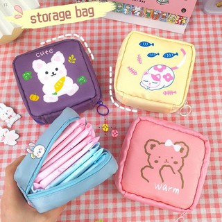 ✔YoYo Sanitary Napkin Storage Bag Big Capacity Cartoon Cute Organizer Ins
