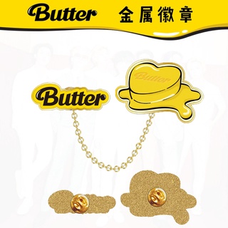 BTS New Album Butter Log Metal Badge Brooch Set