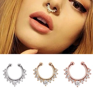 Fashion Non-Porous Diamond Nose Ring Multicolor Nose Clip Ladies Jewelry