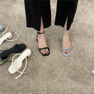 ☂Flat sandal Button sandals women's summer 2021 new Korean open toe fashion fairy Roman stilettos