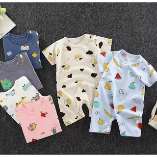 Jumpsuits Short Sleeve Breathable Cotton Material Fashion for Boys and Girls Soft Romper
