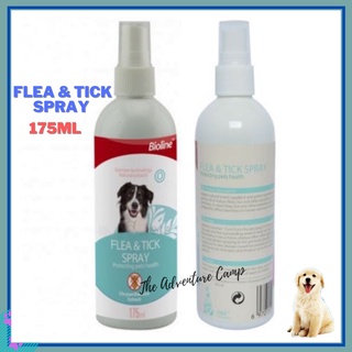 ◘™T4K Bioline Flea & Tick Spray Anti Tick and Flea Lice Spray for Dogs 175ml