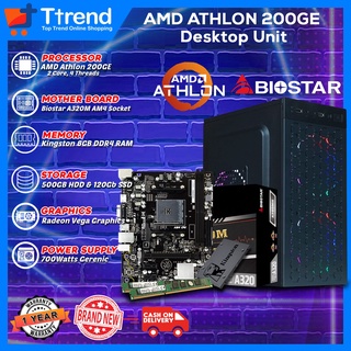 AMD Athlon 200GE with Radeon Vega 3 Graphics Gaming Desktop Unit 8GB /120GB SSD | TTREND