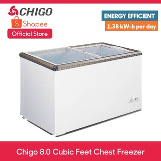 Chigo 8 cu ft Chest Type Freezer with Sliding Glass Door