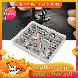 Onebuycart 32 PCS Sewing Machine Presser Foot Feet Tool Kit Set For Brother Singer Domestic