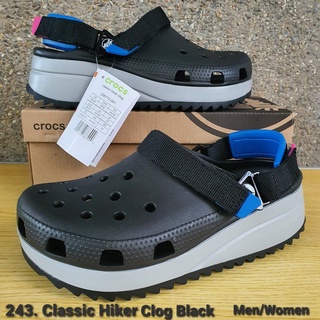black shoe▲☈◈ONHAND Crocs 243. Classic Hiker Clog Black Authentic Men/Women