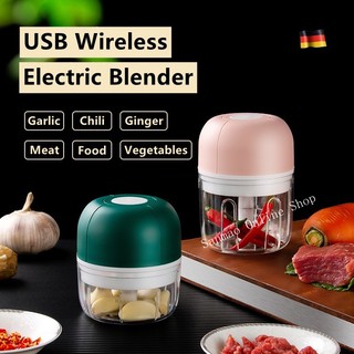 Wireless Electric Garlic Masher Meat Grinder Mini Blender Garlic Vegetable Fruit Chopper 250Ml Kitchen Appliances Food Processor Cutter