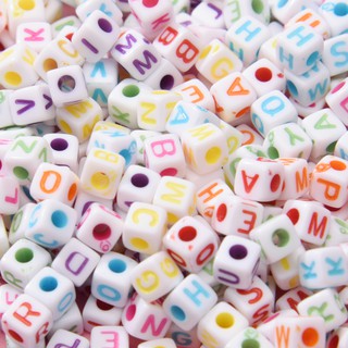 100pcs Acrylic Charm square Alphabet Letter Beads For Jewelry Making DIY Accessories