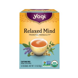 Yogi Tea Relaxed Mind Promotes Tranquility Caffeine Free 16 wrapped teabags