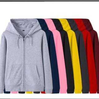 Plain hoodie jacket with zipper/Unisex