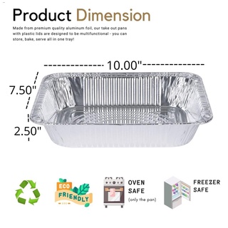 Aluminium Foilﺴ❇Lasagna Rectangle Aluminum Foil Pan Tray 10x7.50x2.50 inches (10 packs) Baking & Roa