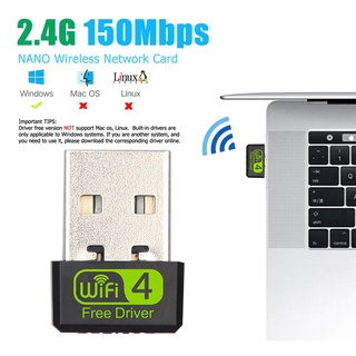 ELECTRO / 150mbps Mini Wifi Adapter Usb Driver Free Wi Fi Dongle Ethernet Network Card Wireless Wifi Receiver for Desktop Pc Laptop