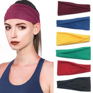 Absorb Sweat Elastic Hair Band Sport Yoga Run Solid Hairband Wide Stretch Headband