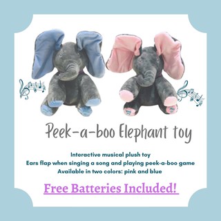 Peek a boo Elephant musical stuffed toy Interactive singing playing baby toy