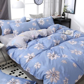 3/4in1 Fashion Blue Flowers Bedding Set Bedsheet Pillowcase Blanket Quilt Cover Set Without any Com (3)