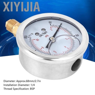 [Ready Stock] Xiyijia Pressure gauge 1/4BSP Y60 Radial oil-filled vacuum pressure with good airtight