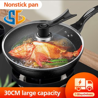 Wok non stick pan fast thermal conductivity material light weight environmental protection black (1)
