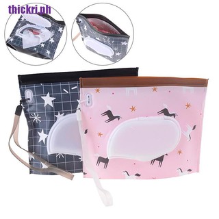 【thickri】1Pc portable cute baby wipes bag pouch outdoor easy-carry clean wet wipes bags
