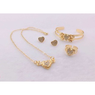 SS jewelry 18k Bangkok gold hellokity 4in1 set for kids(adjustable size)free box