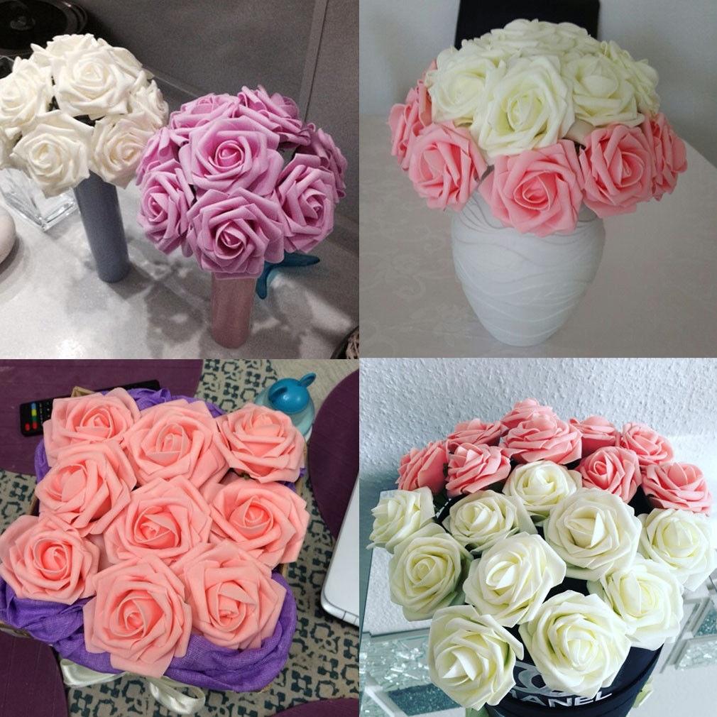 READY 10pcs Artificial Rose Flowers with Stem Wedding Bridal Bouquet Party Home Decoration Simulation Flower