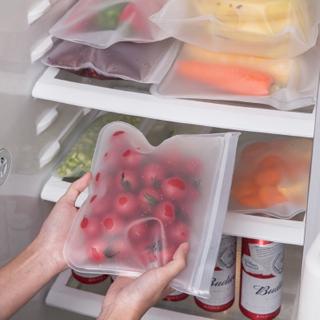Reusable Food Storage Bags / BPA FREE Silicone Material Kitchen Freezer Bags / Fresh-keeping bag / Refrigerator vegetables Storage Ziplock Bags