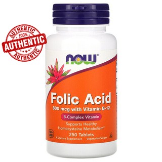 Now Foods, Folic Acid, 800 mcg, 250 Tablets