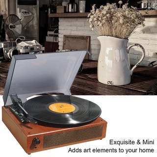 ☞ Portable Gramophone Vinyl Record Player Vintage Classic Turntable Phonograph with Built-in Stereo