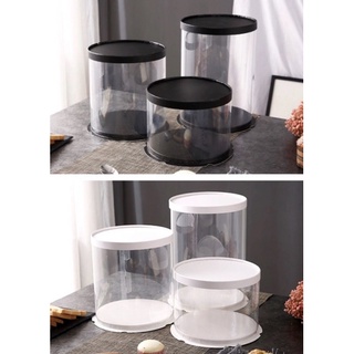 Transparent Round Cake Boxes in black and white (1)