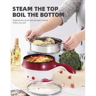 Multi-function Portable Non Stick Stainless Steel Electric Frying Pan with Steamer Layer