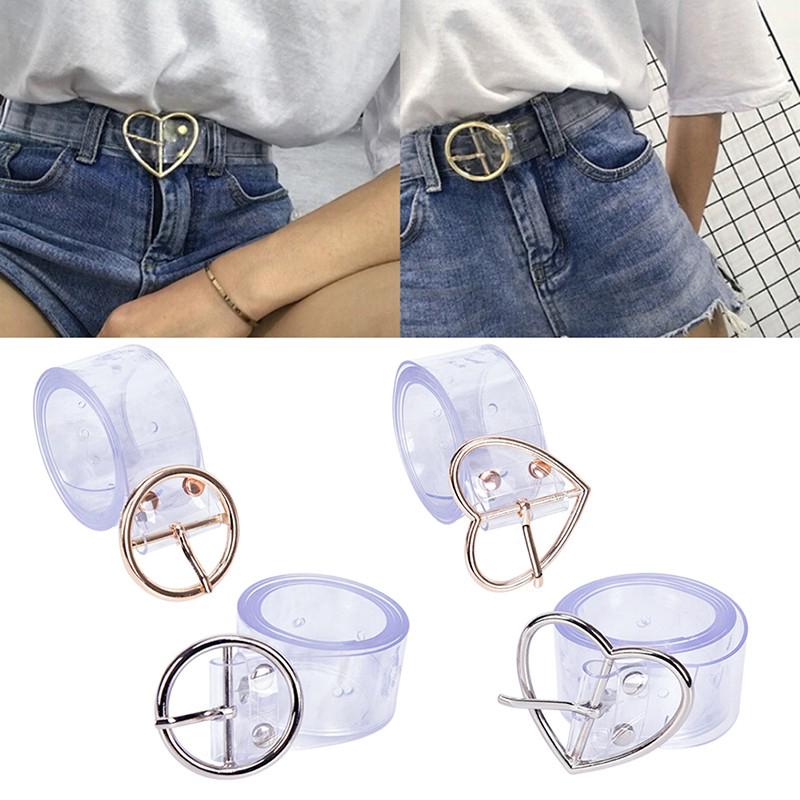 Long Transparent Belt Heart Pin Buckle Waist Jelly Belts (1)