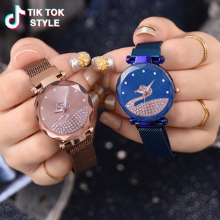 Fashion Women Starry Watch Magnetic Buckle Stainless Steel Quartz Watch (2)