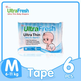 Ultrafresh Ultrathin Diapers Medium (6pcs/pack) for Newborn & Babies