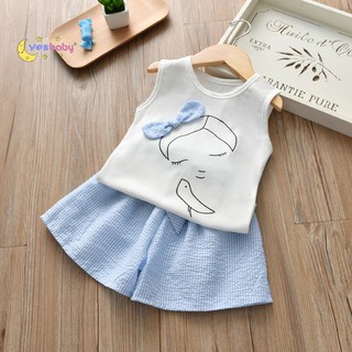 YESBABE Baby Girl Bowknote T-shirt +Skirt Dress Clothing Set