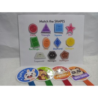 Match the Shapes Interactive Laminated Toddlers / Preschool Learning Material Activity
